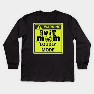 swim mom loudly mode Kids Long Sleeve T-Shirt